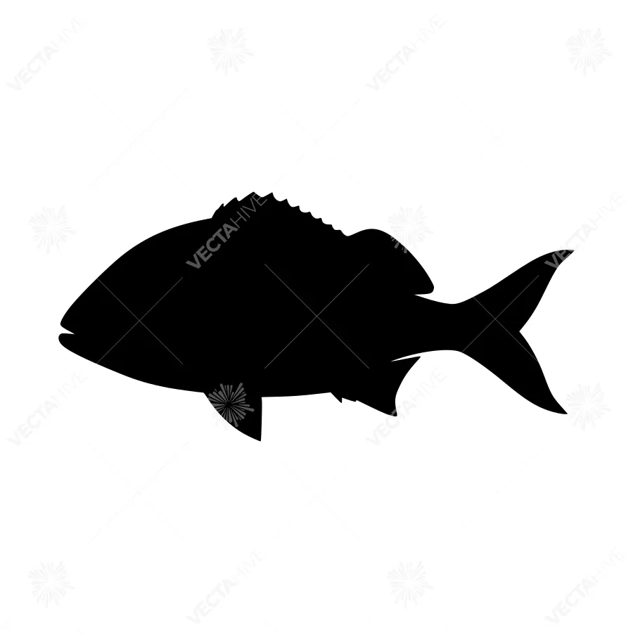 Black Fish Silhouette Vector Icon