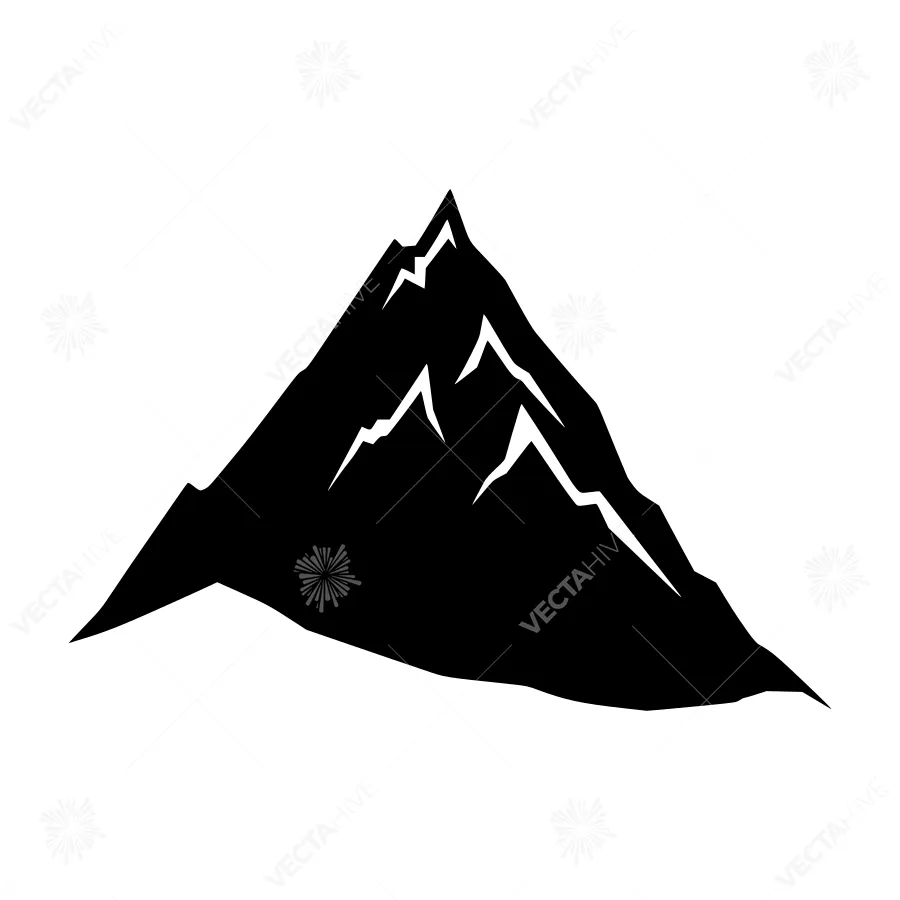 Black Mountain Silhouette Vector Illustration