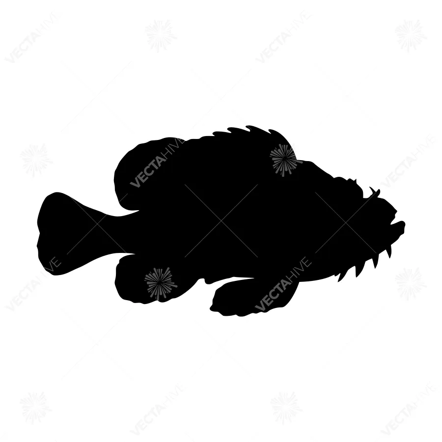Black Fish Silhouette Vector Graphic