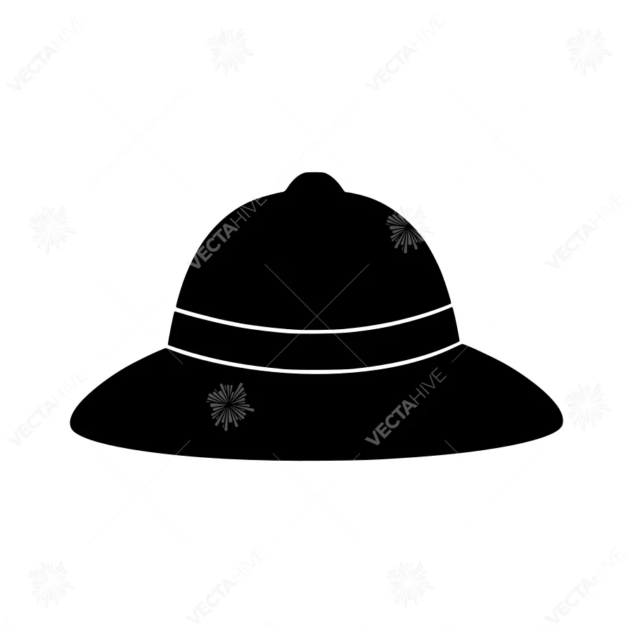 Silhouette Safari Hat Icon