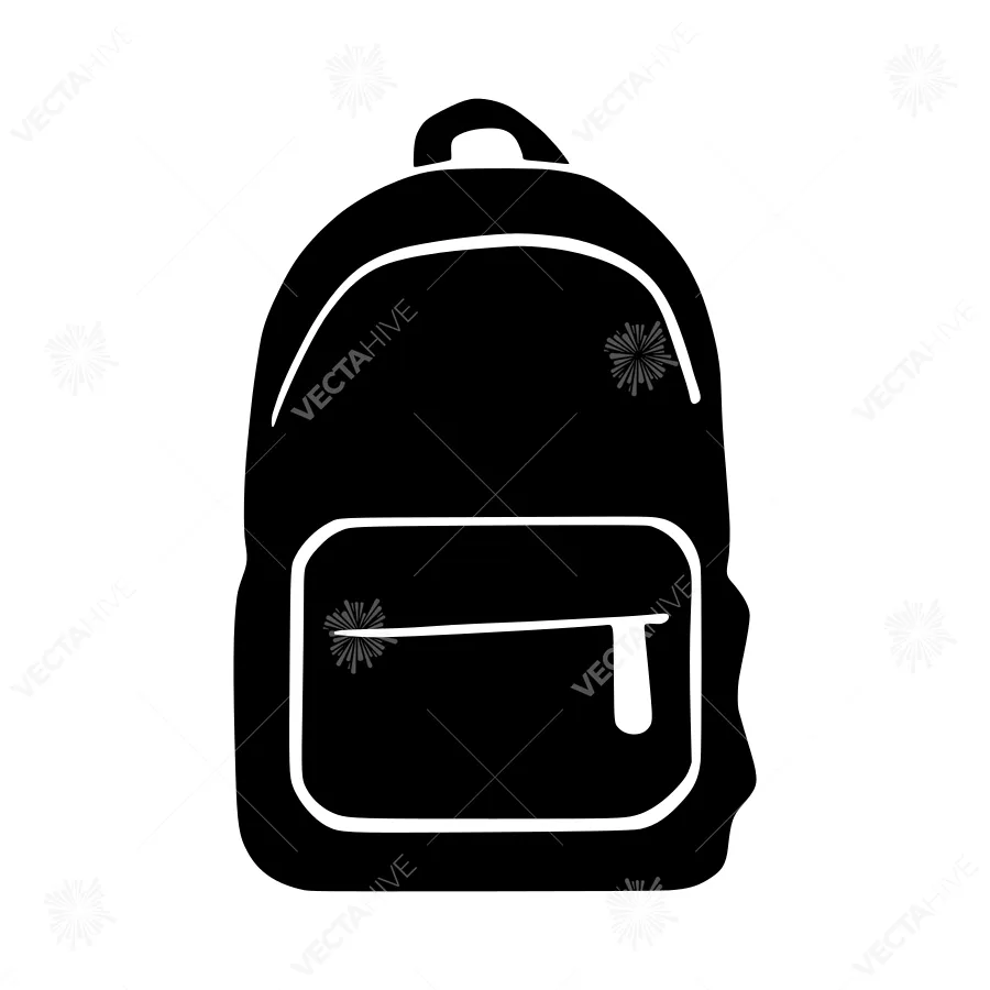 Black Backpack Silhouette Icon