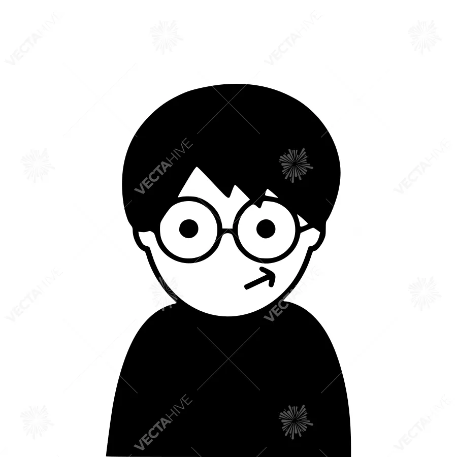 Black Silhouette Portrait - Cartoon Character