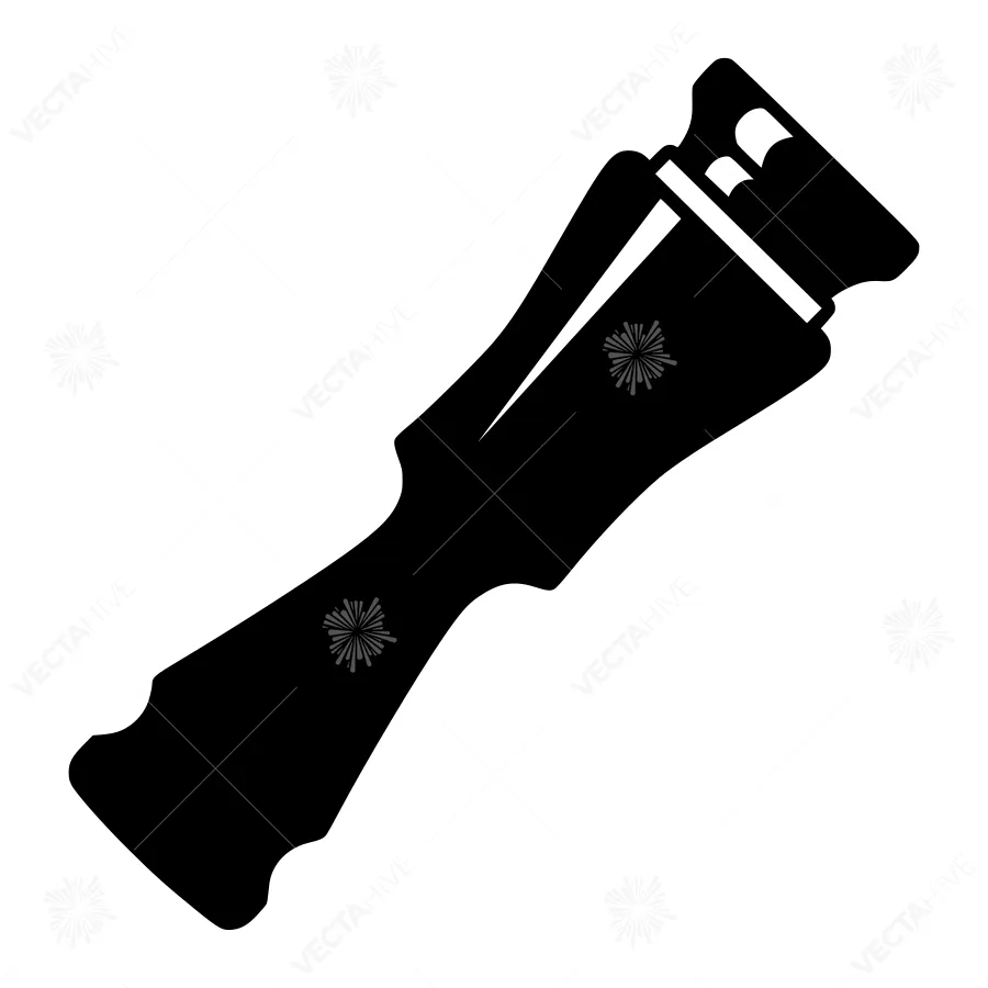 Black Telescope Icon - Vector Illustration