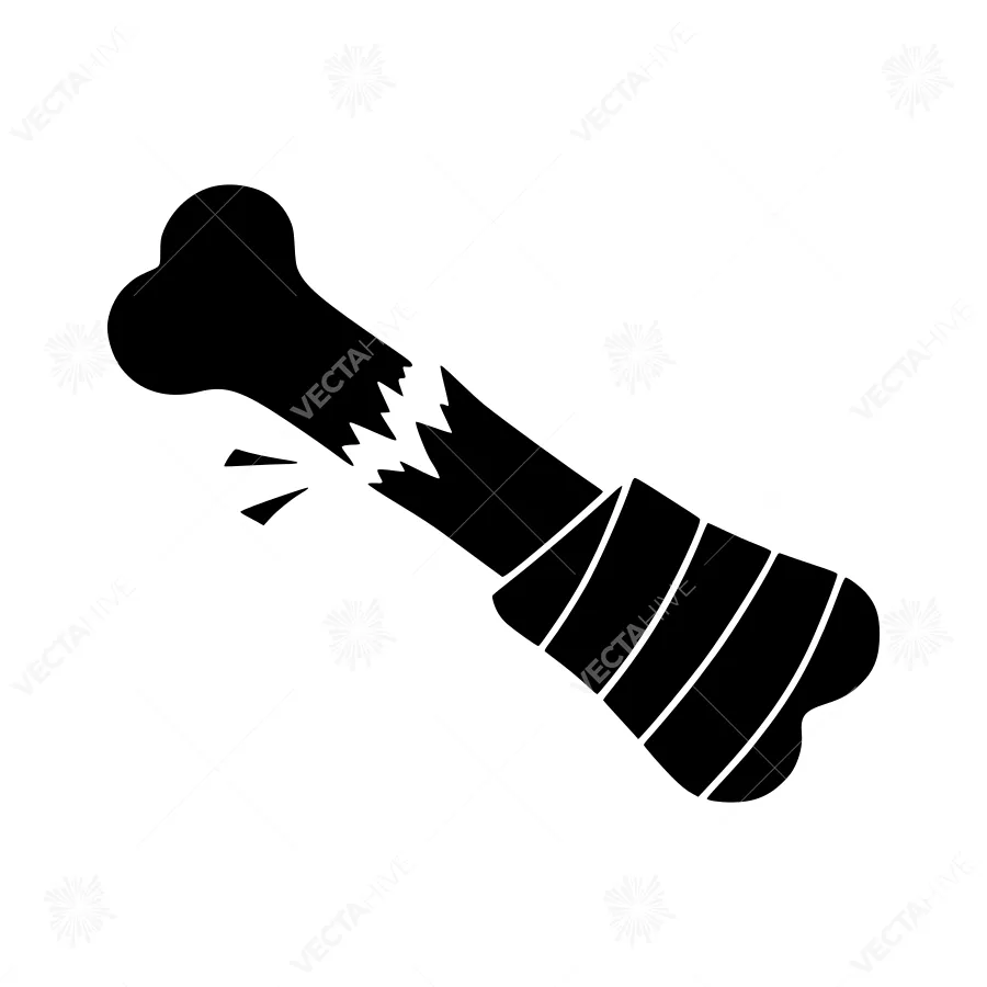 Broken Bone Icon - Medical Illustration