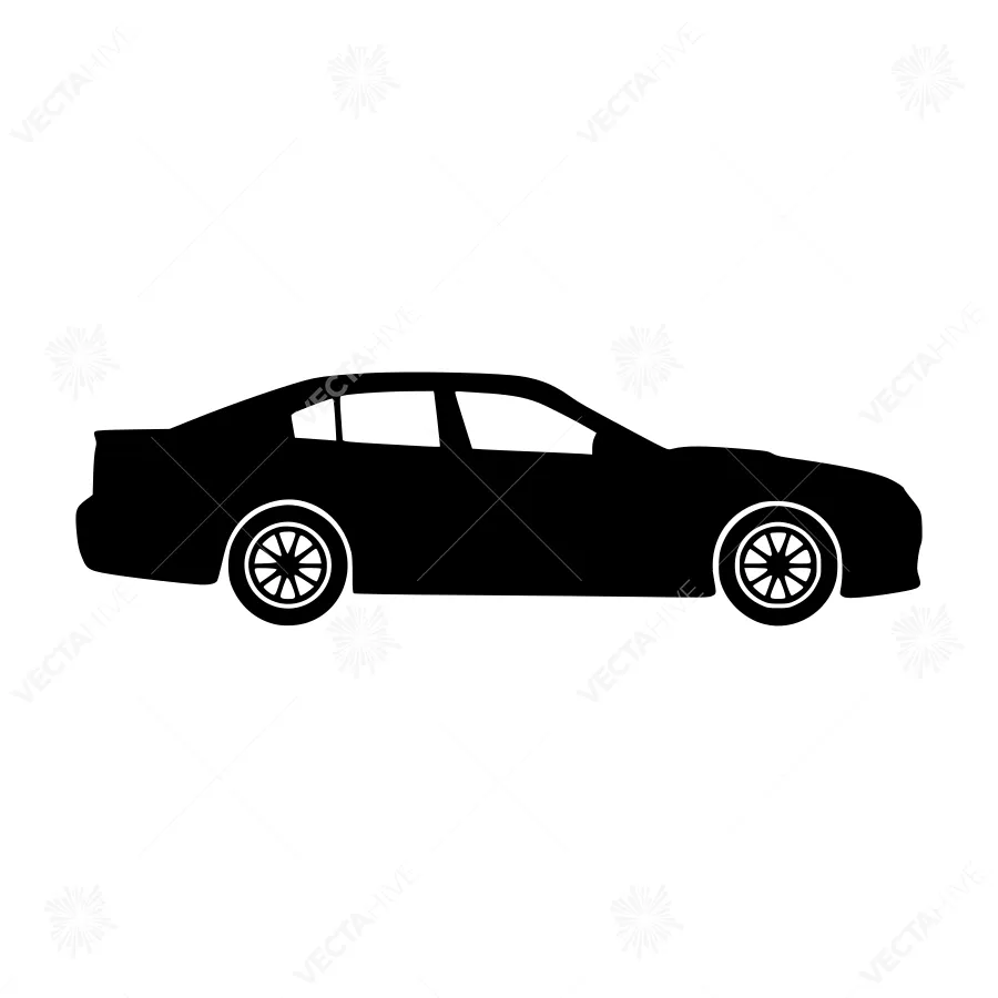 Black Car Silhouette Vector Illustration