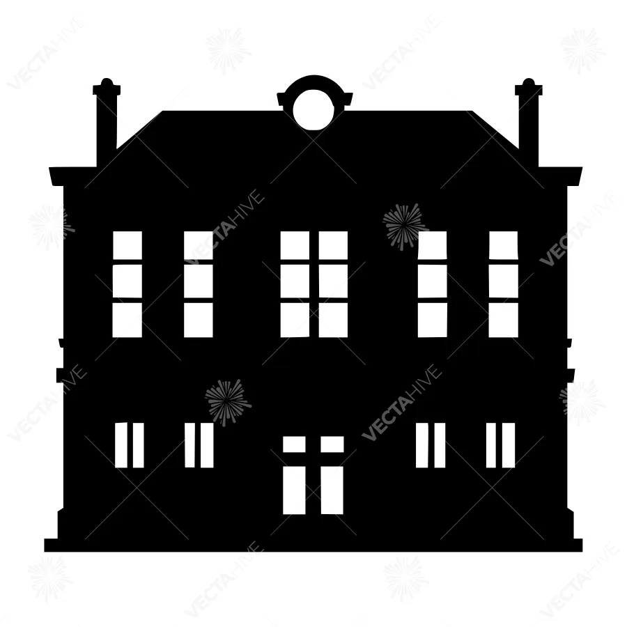 Black Silhouette Building Facade