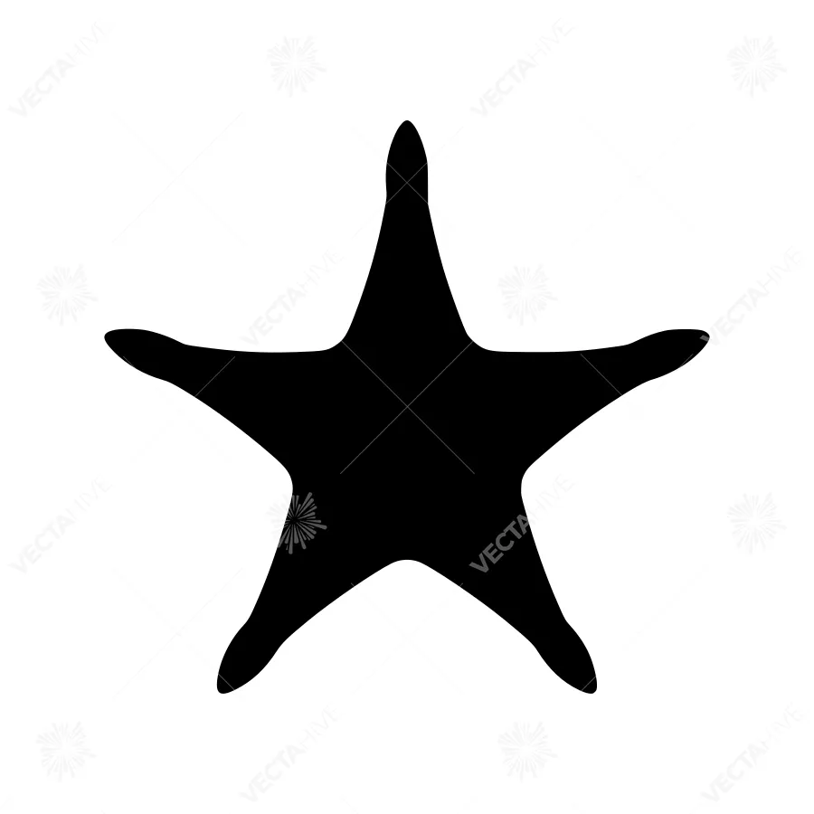 Black Star Silhouette Icon