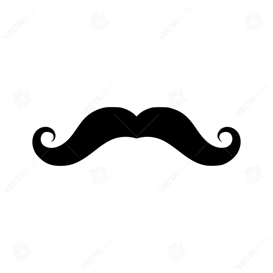 Black Mustache Icon - Vector Illustration