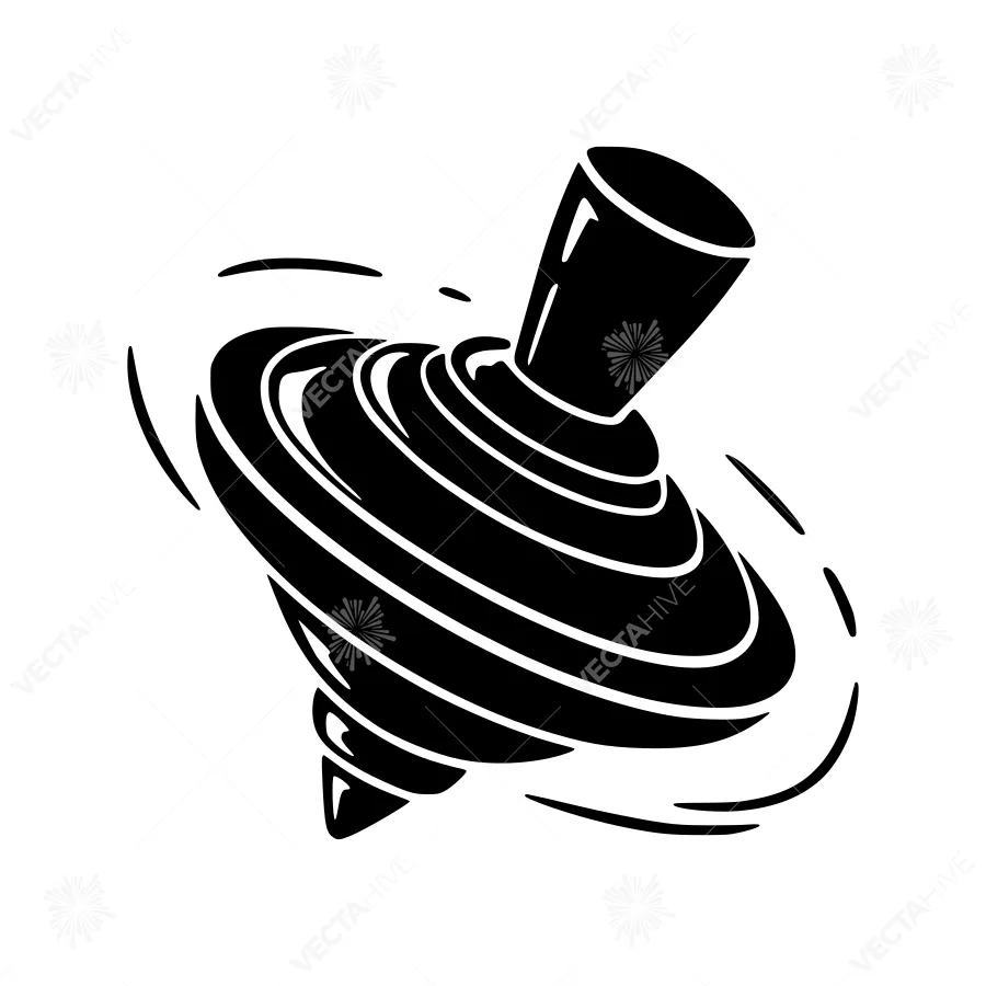 Spinning Top Silhouette - Minimalist Design