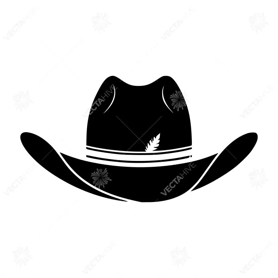 Black Cowboy Hat Silhouette Vector Icon