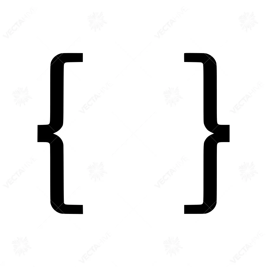Black Curly Braces - Minimalist Icon