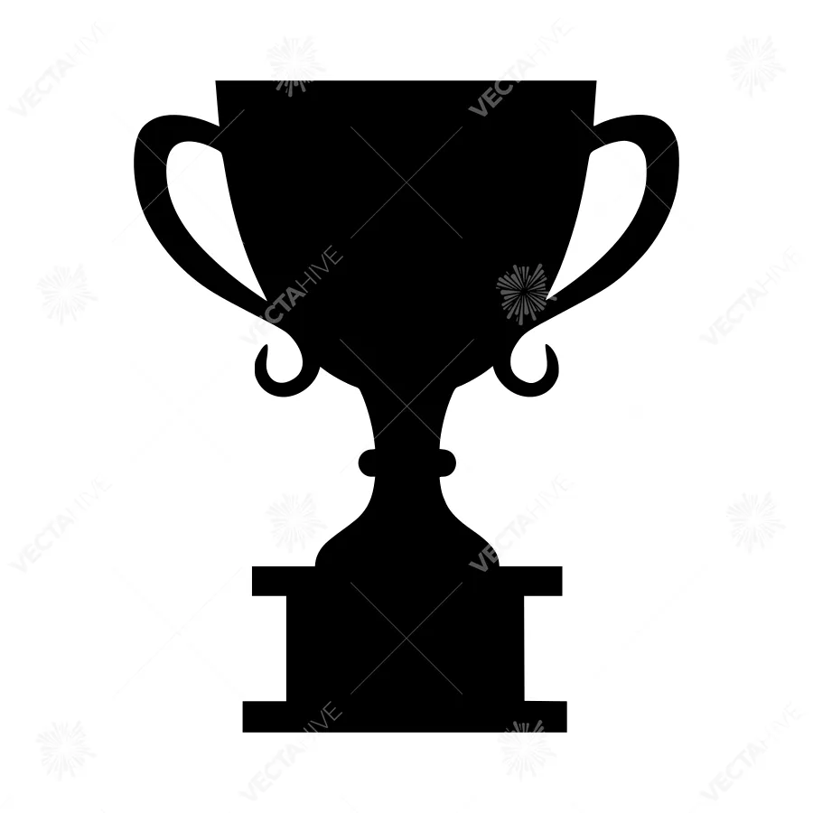 Black Trophy Icon - Vector Illustration