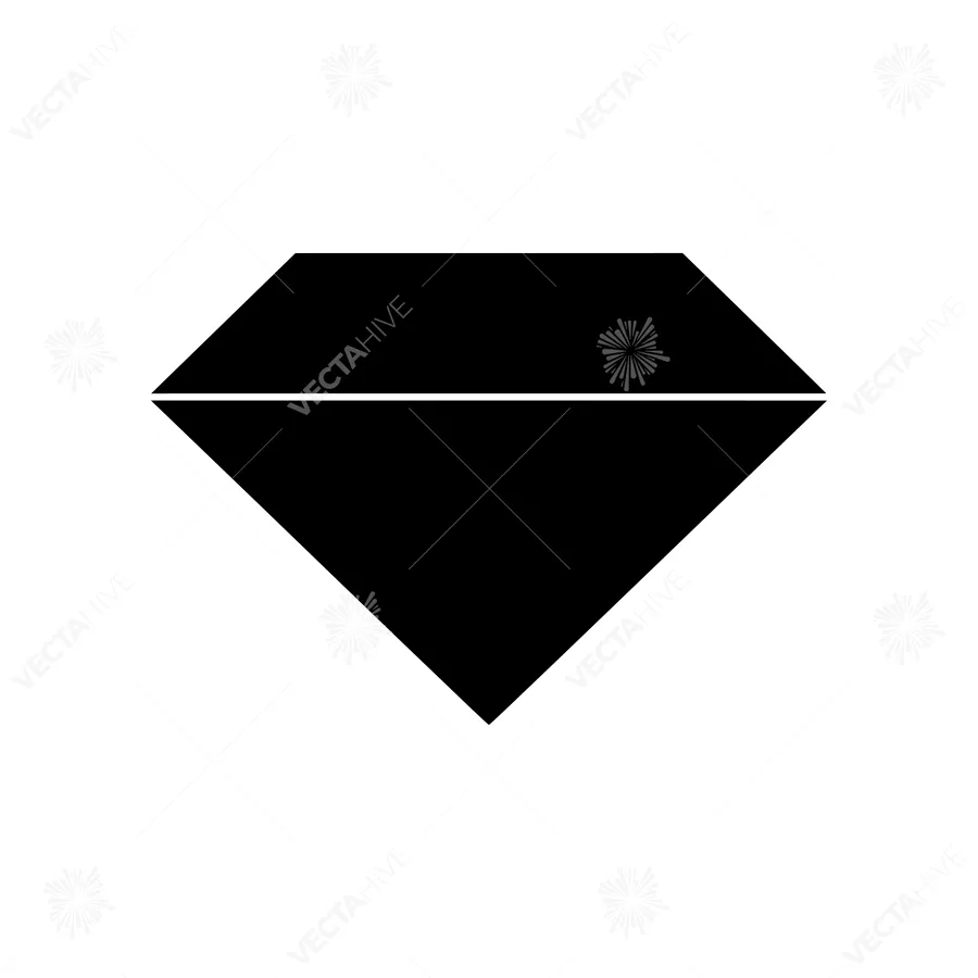 Black Diamond Icon - Minimalist Vector Graphic