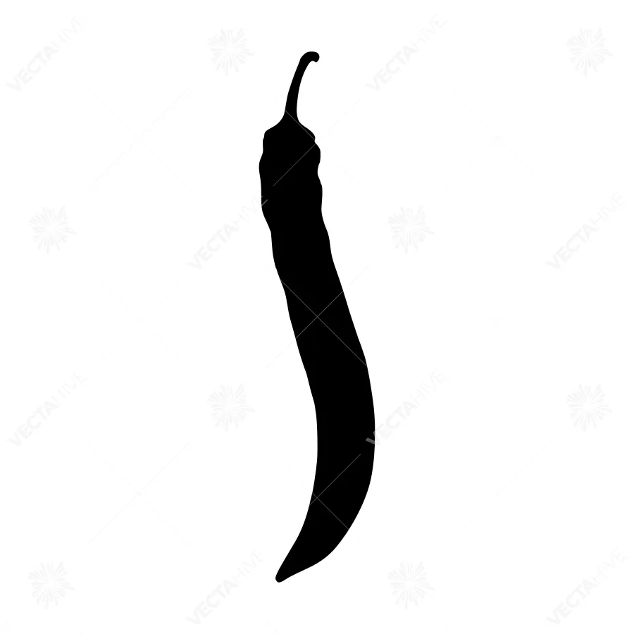 Black Chili Pepper Silhouette Vector
