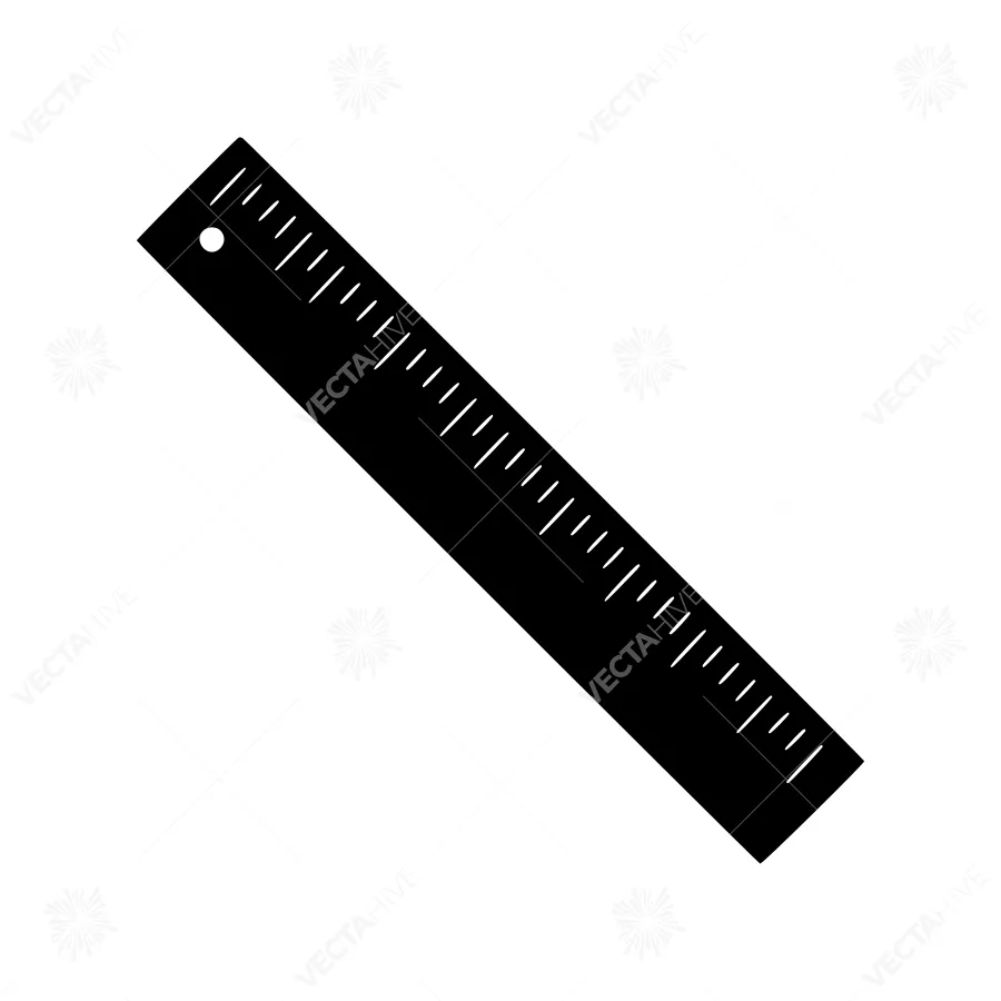 Black Ruler Vector Icon