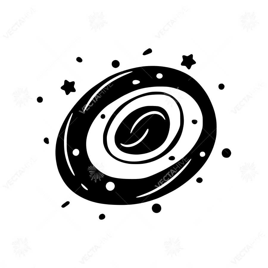 Black & White Spiral Galaxy Icon