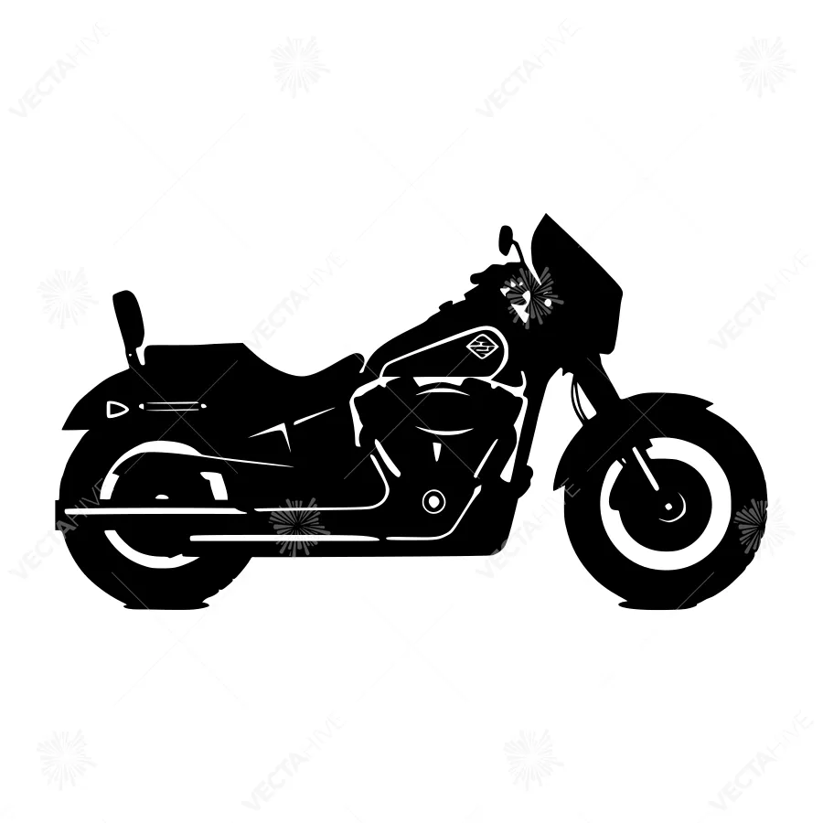 Black Motorcycle Silhouette Vector Illustration