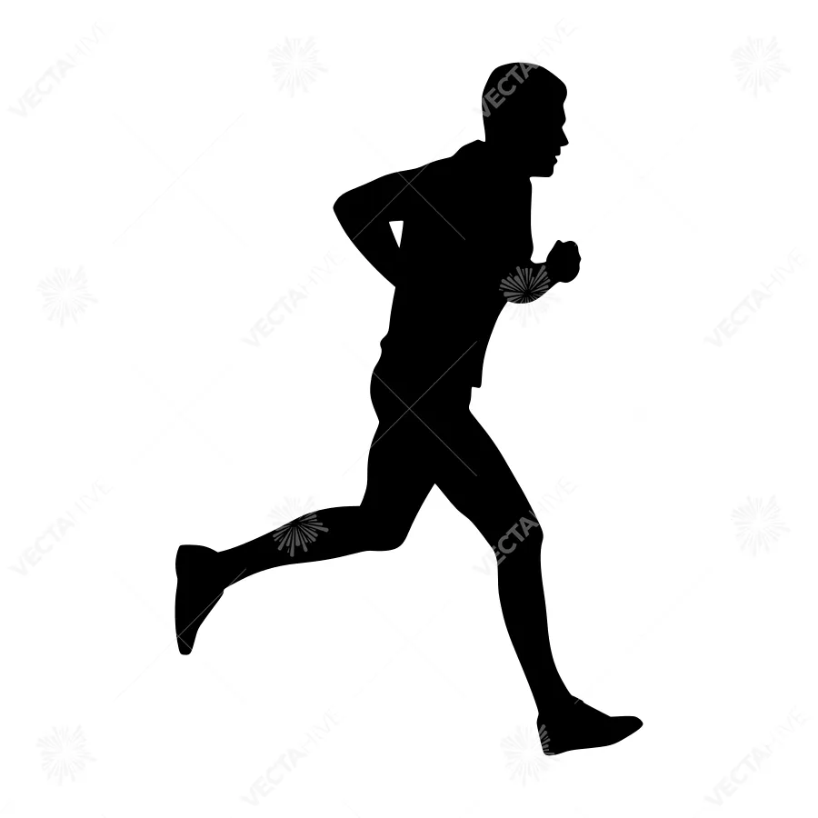 Silhouette Runner - Black Figure Running
