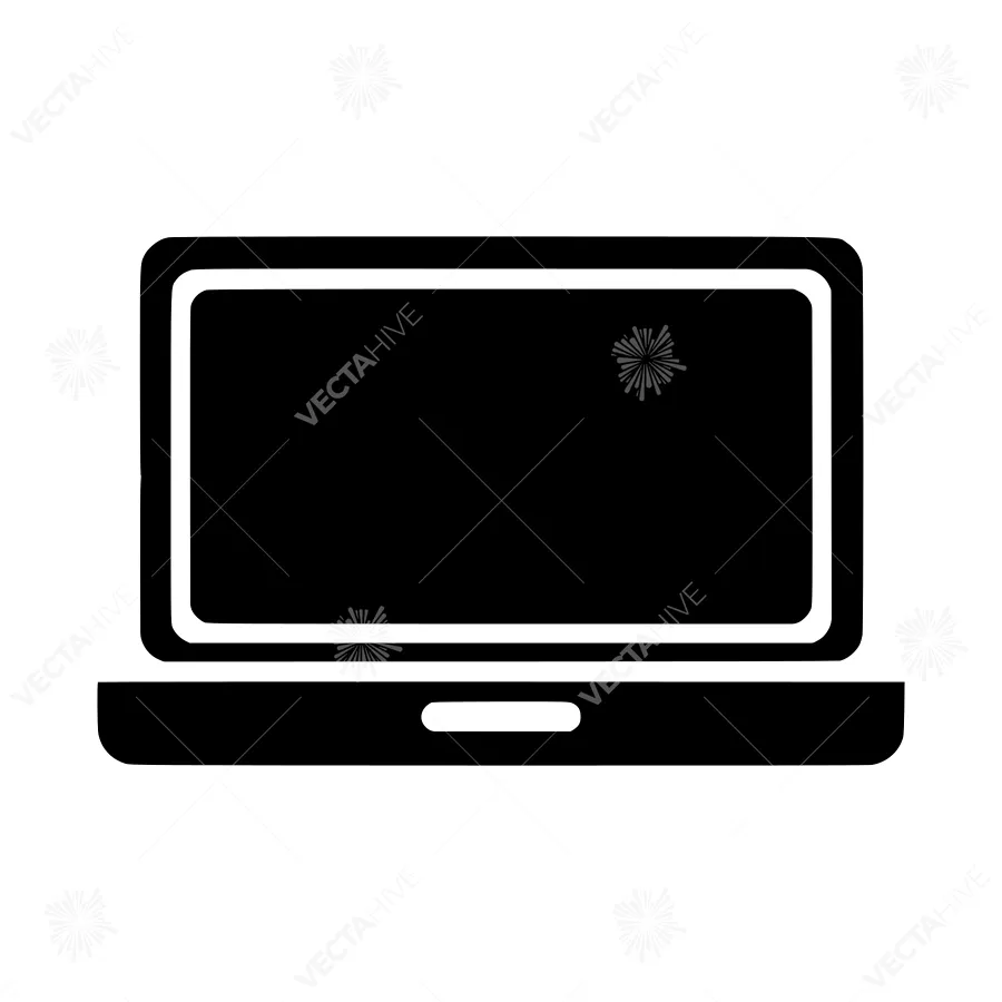 Laptop Icon - Simple Black Outline