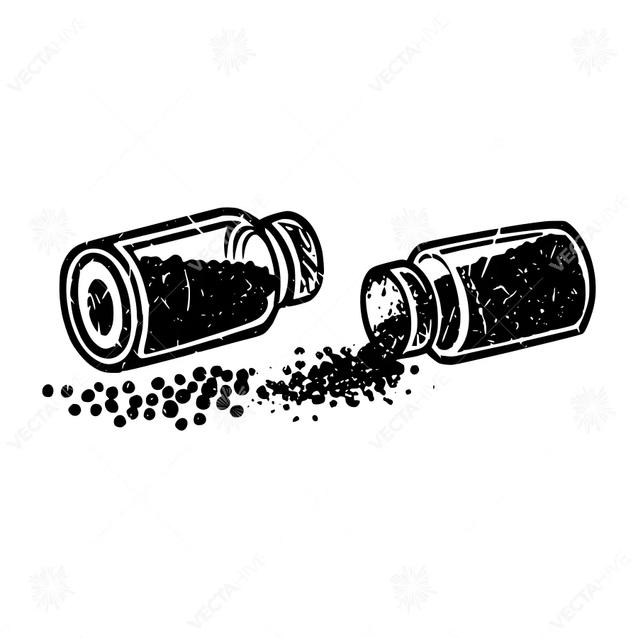 Black Ink Droplets - Vintage Illustration
