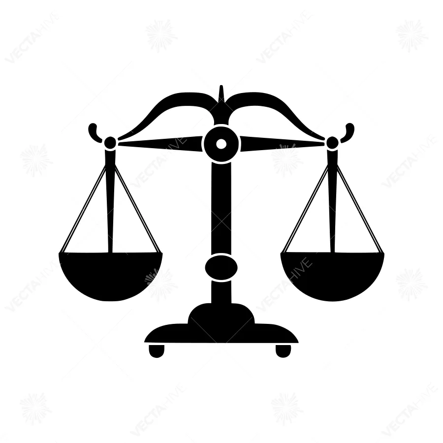 Scales of Justice Icon - Vector Illustration