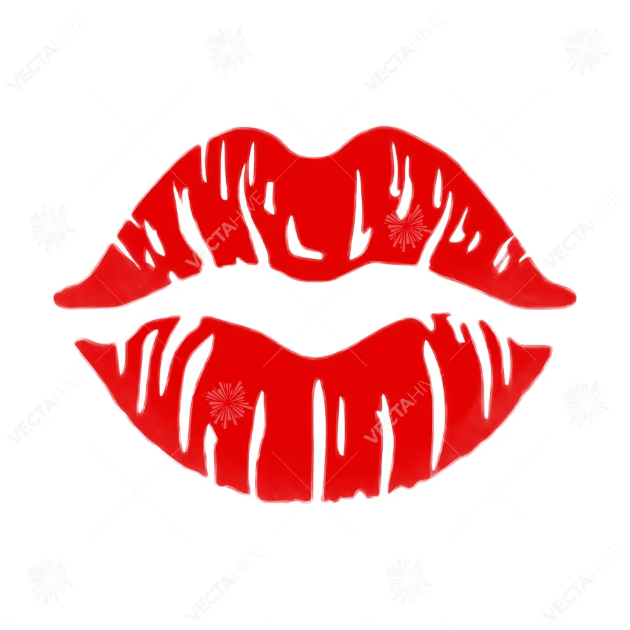 Red Lips Silhouette - Kiss Icon