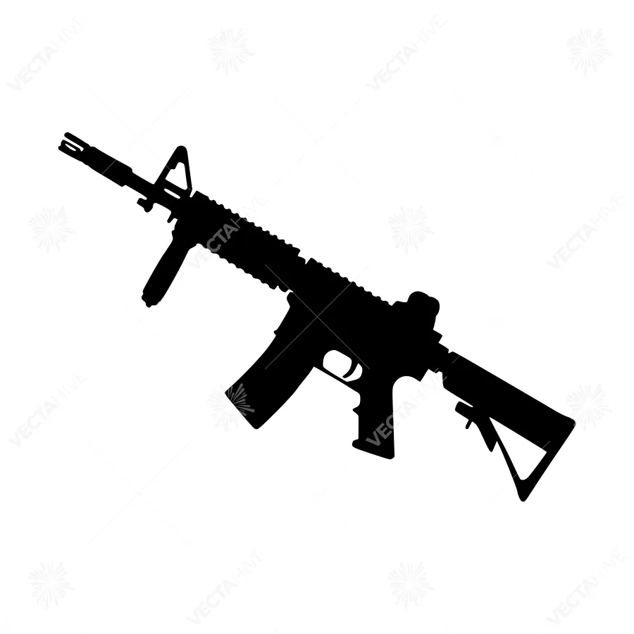 Black Rifle Silhouette Vector Illustration