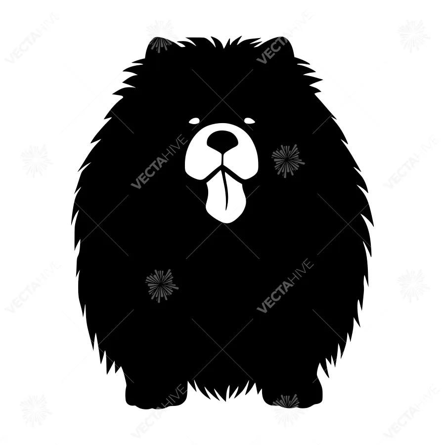 Chow Chow Silhouette Vector Illustration