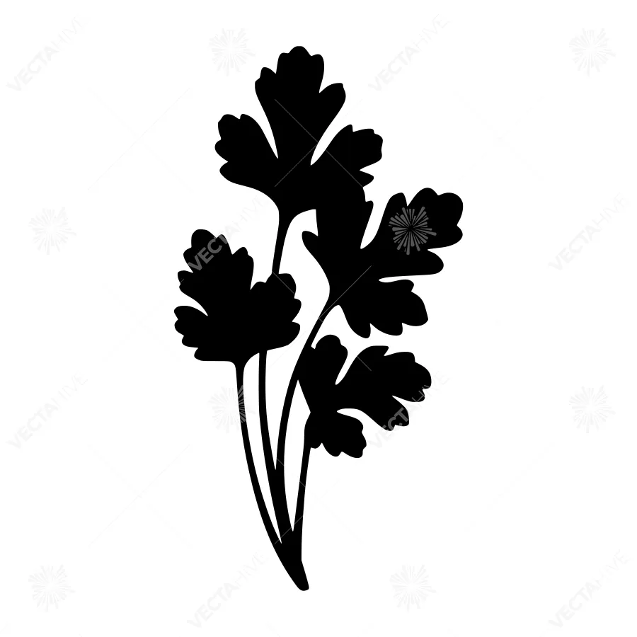 Parsley Leaf Silhouette - Minimalist Design
