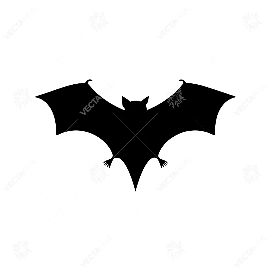 Black Bat Silhouette Vector Icon