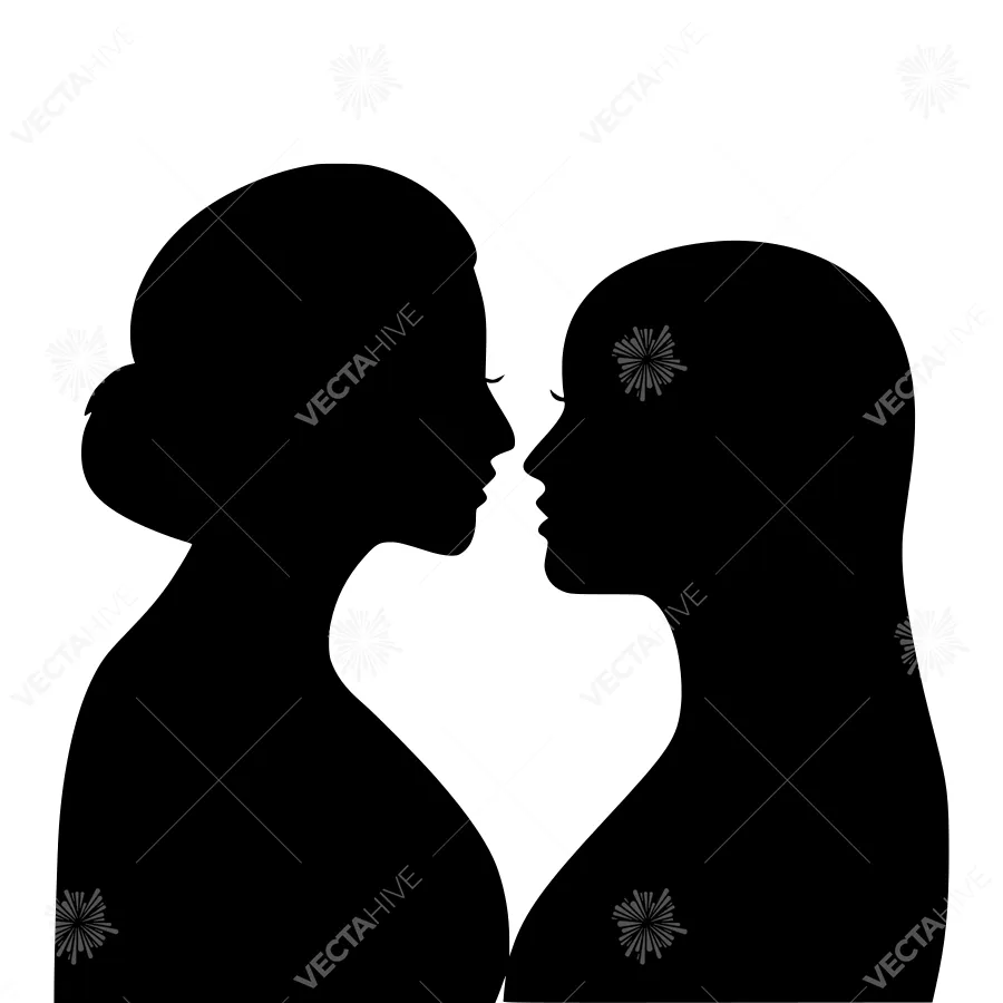 Silhouette Couple Reflection - Minimalist Portrait