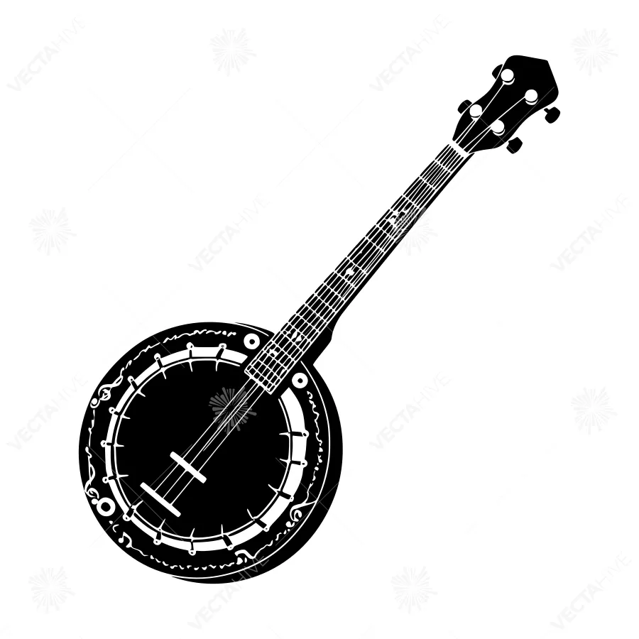 Silhouette Banjo Musical Instrument Vector