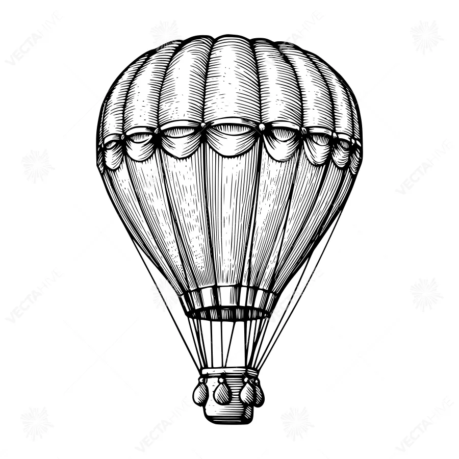 Vintage Hot Air Balloon Illustration
