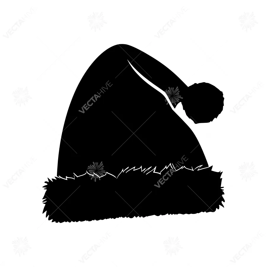 Black Santa Hat Silhouette