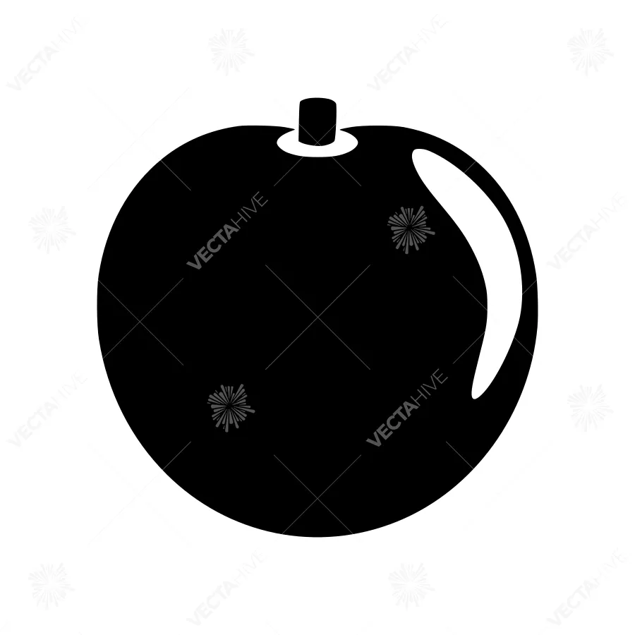 Black Citrus Fruit Icon - Vector Illustration