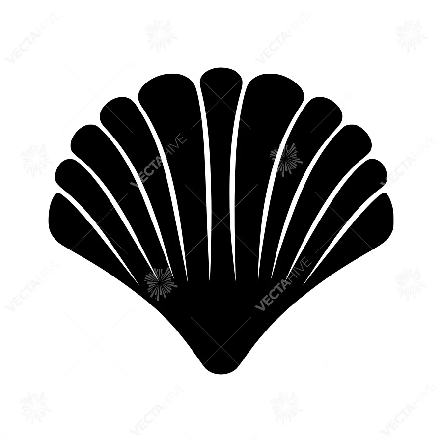 Black Shell Icon - Vector Illustration