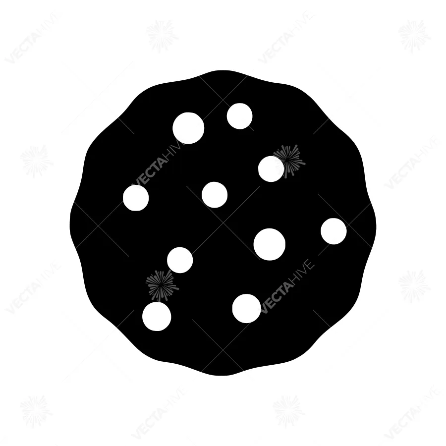 Black Cookie Icon - Simple Vector Illustration