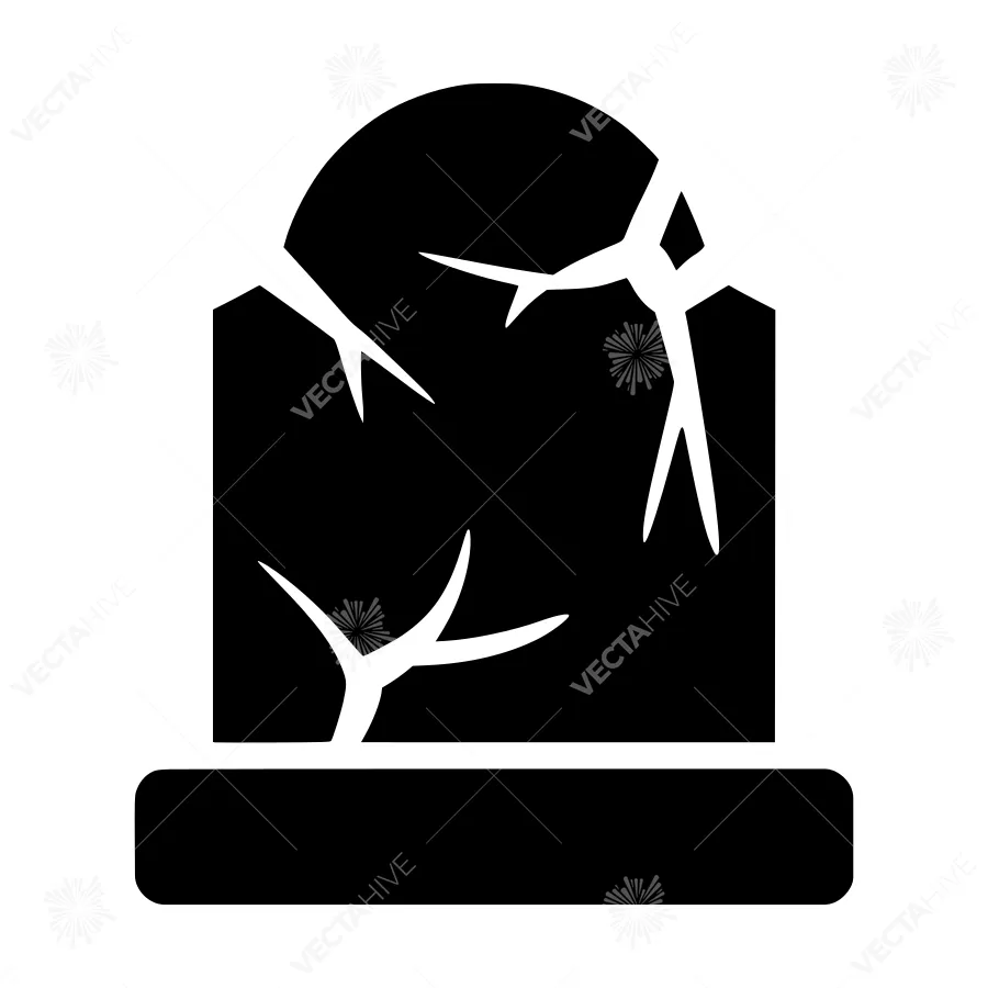 Silhouette Tombstone Icon - Gothic Design