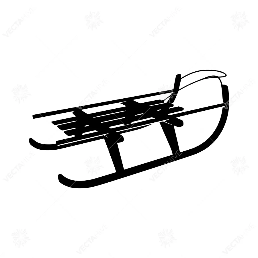Silhouette Sled Winter Holiday Icon