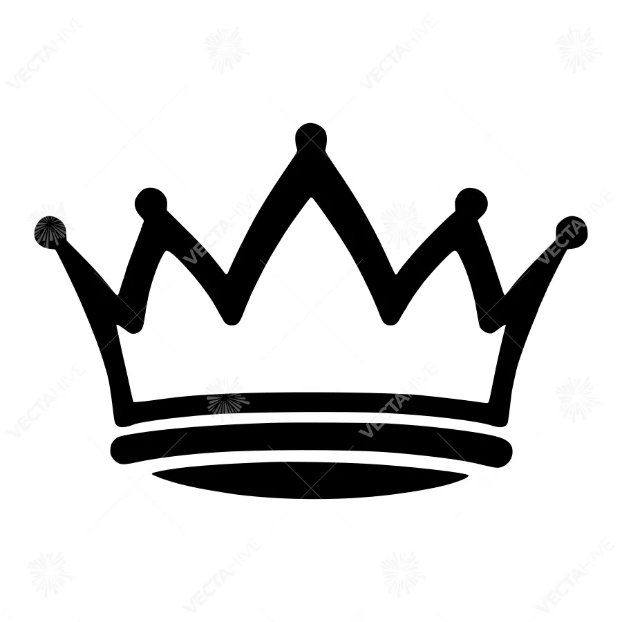 Black Crown Icon - Vector Illustration