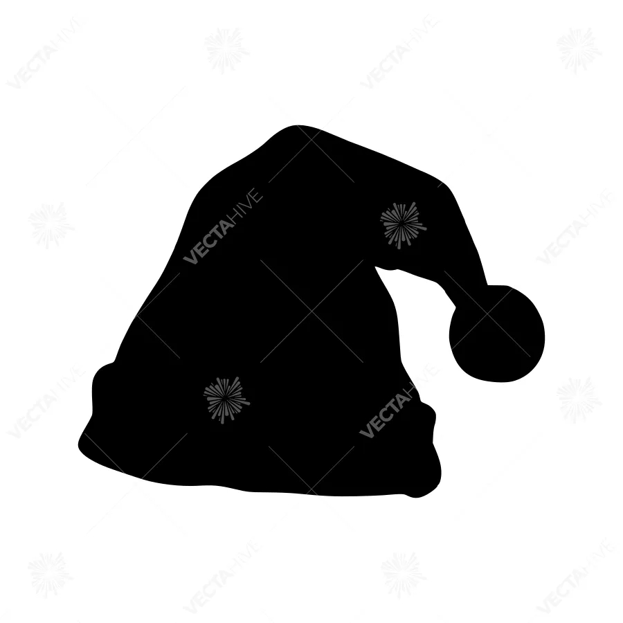 Black Santa Hat Silhouette
