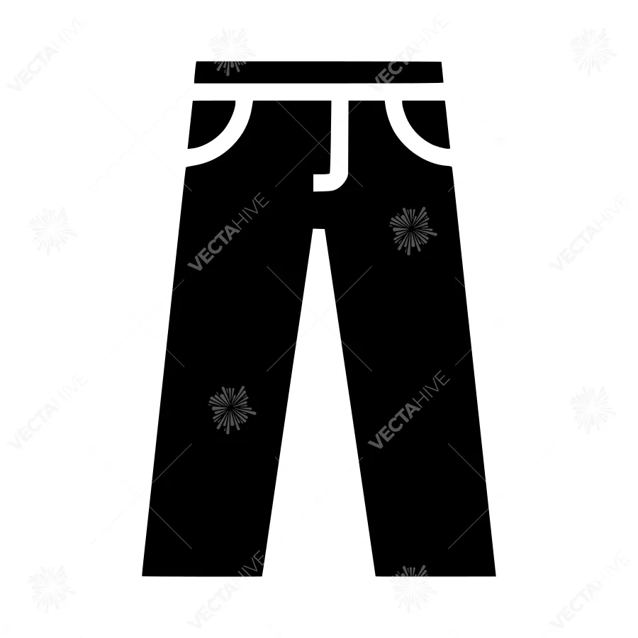 Black Jeans Icon - Vector Illustration