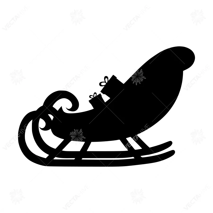 Black Sleigh with Presents - Christmas Icon