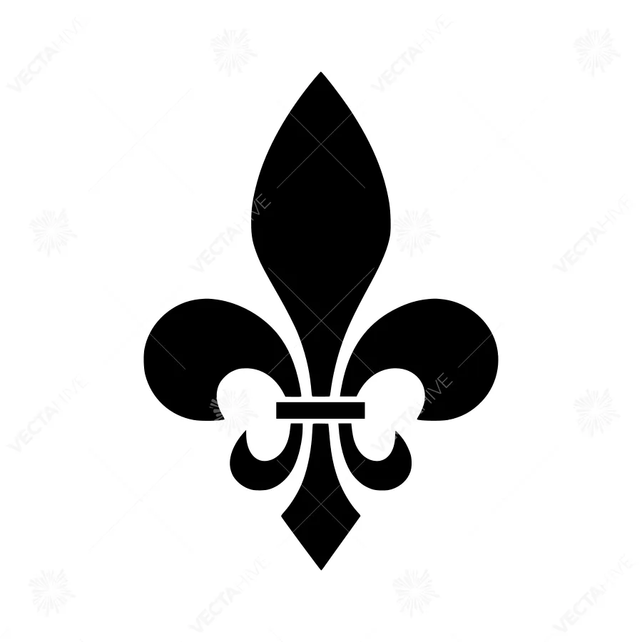 Black Fleur-de-Lis Emblem Vector Icon