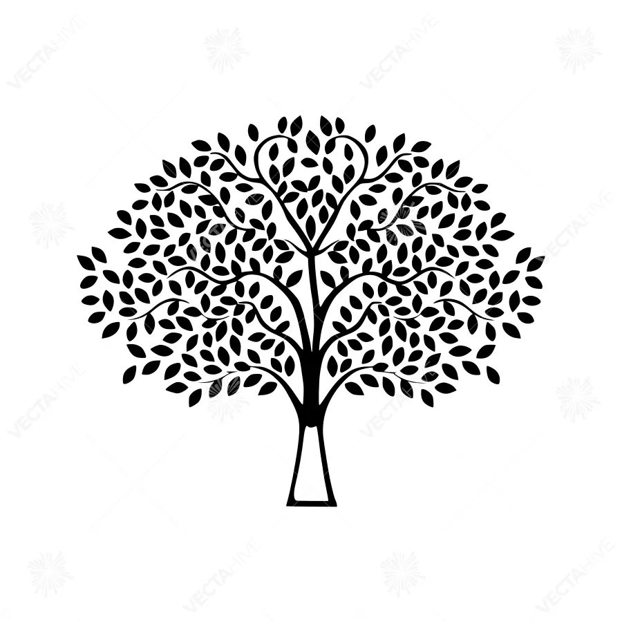 Black Tree Silhouette Vector Illustration