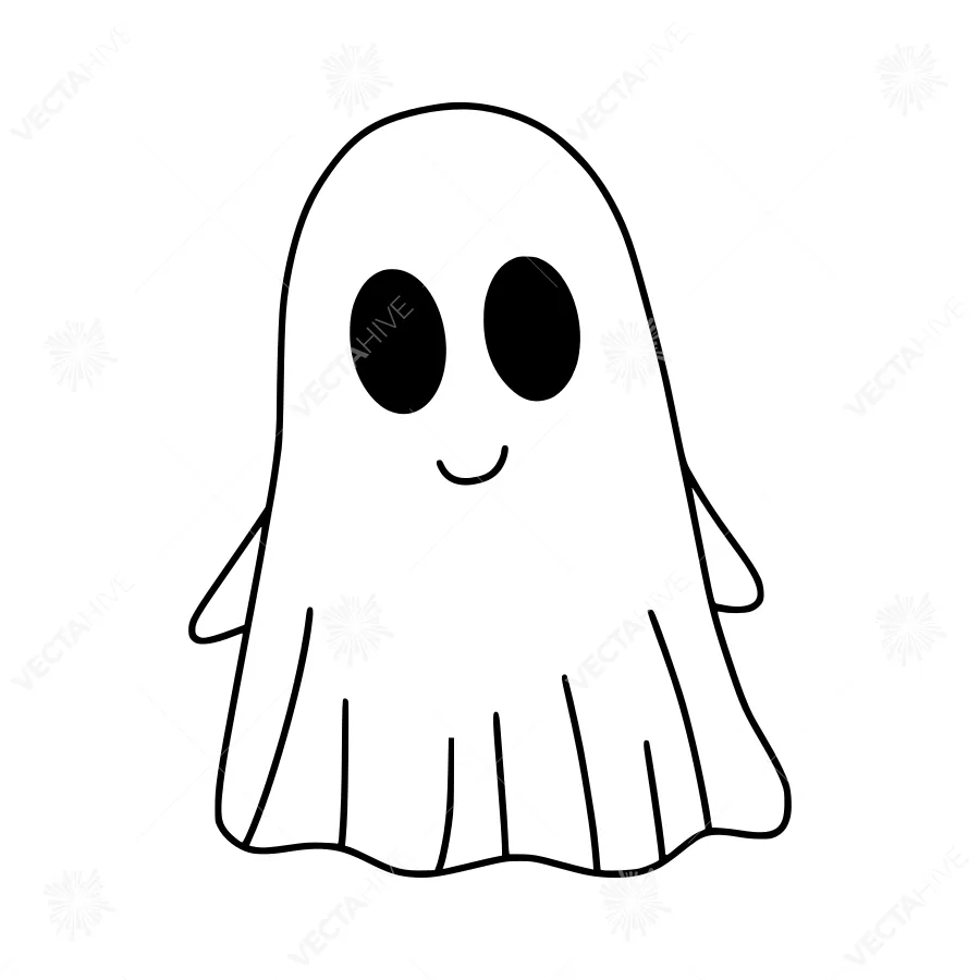 Cute Cartoon Ghost Illustration
