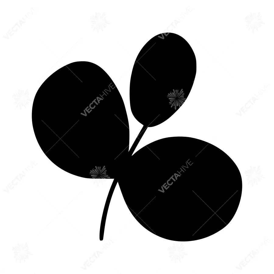 Black Leaf Silhouette Vector Icon