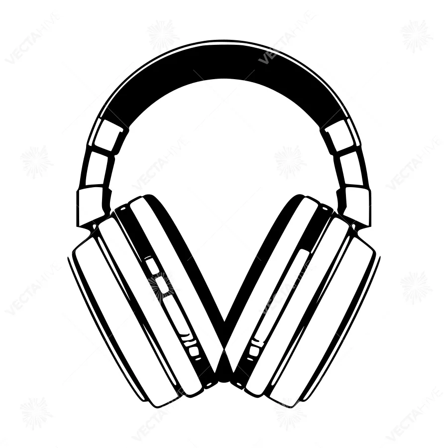 Black Headphones Sketch Illustration