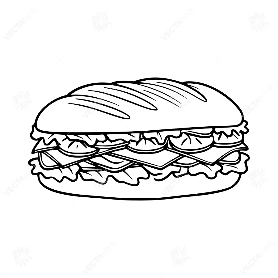 Black & White Sandwich Illustration