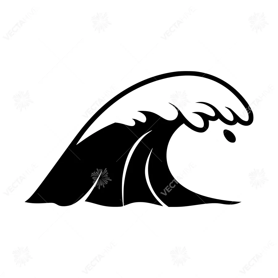 Black Wave Silhouette Icon